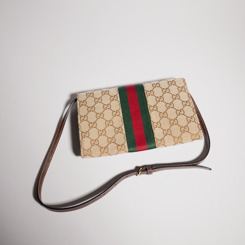 Gucci Horsebit Web wallet with strap