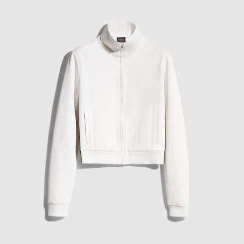 GUCCI ウェブ ストライプ リブコットン ジップスウェットシャツ