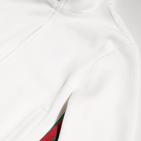 Rib cotton zip sweatshirt with Web