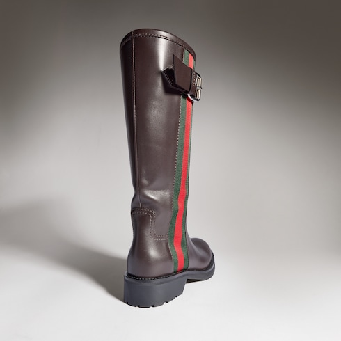 Damenstiefel im Biker-Stil mit Web