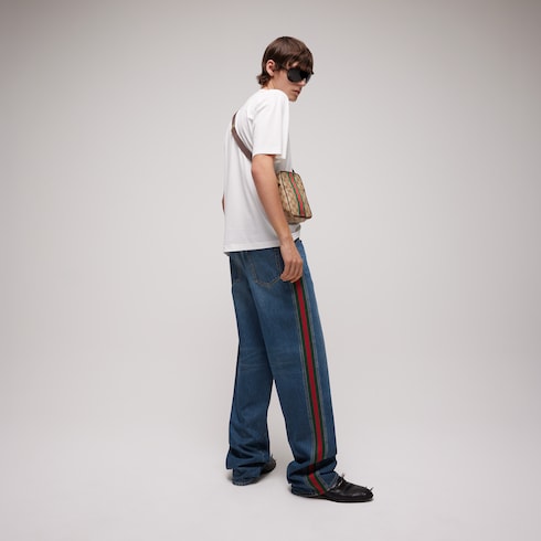 กางเกง Cotton denim pant with Web insert