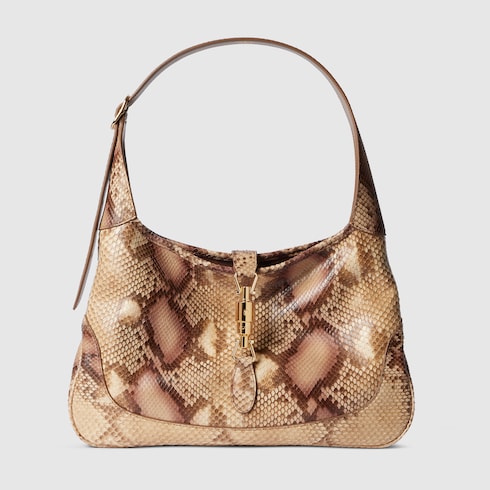 新品　GUCCI Jackie パイソン ハンドバッグ Gucci Jackie 1961 medium shoulder bag in light brown python
