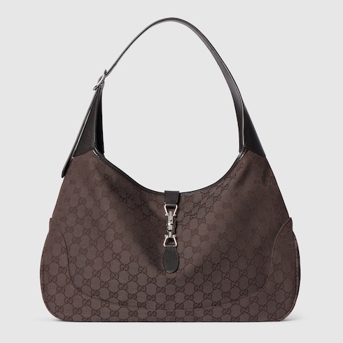 Gucci Jackie 1961 large crossbody bag in dark brown GG canvas
