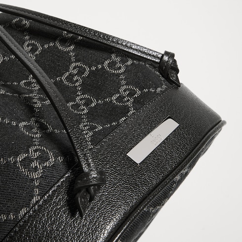 Gucci Venice small bucket bag in black GG denim | GUCCI® INT
