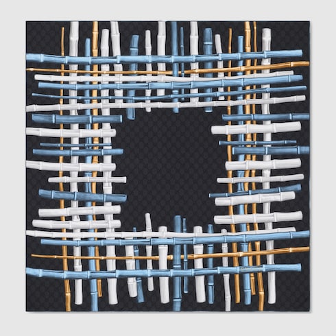 Carré en twill de soie imprimé