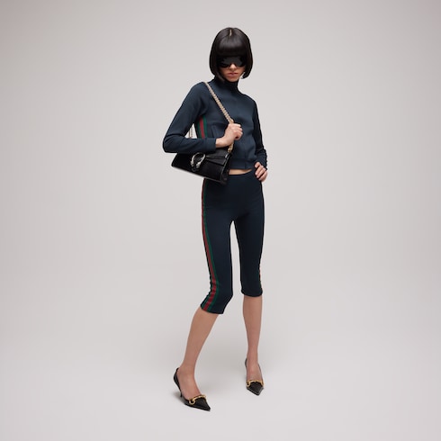 Hose aus geripptem Baumwolljersey mit Web