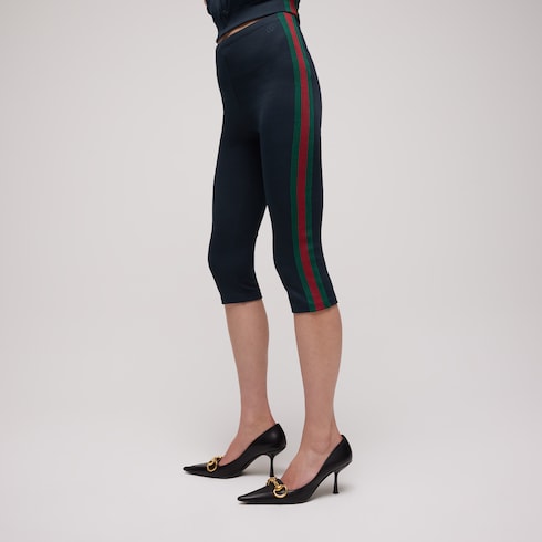 Hose aus geripptem Baumwolljersey mit Web
