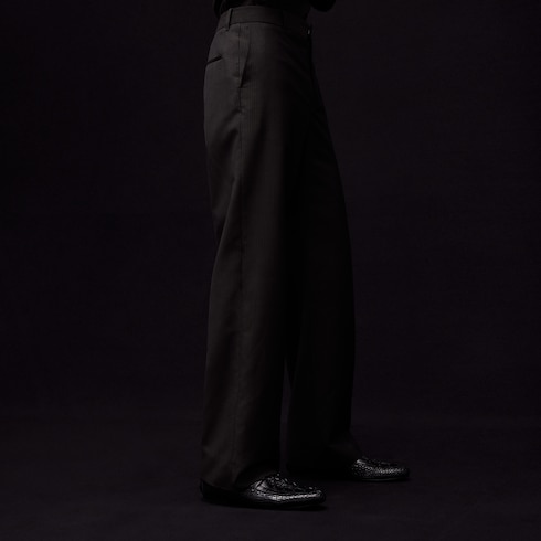 Pantalone in lana mohair gessata