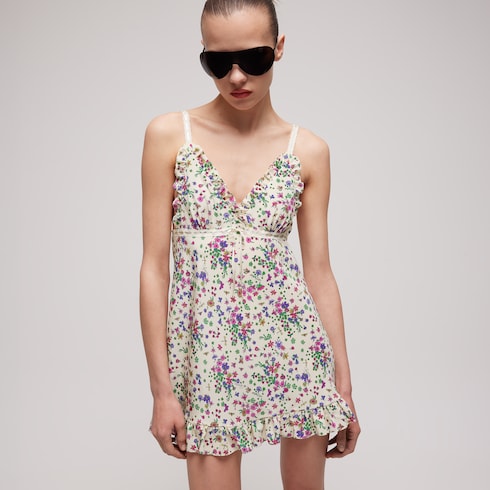 Printed silk dress