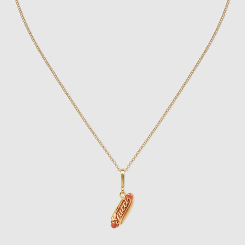 Hotdog pendant chain necklace