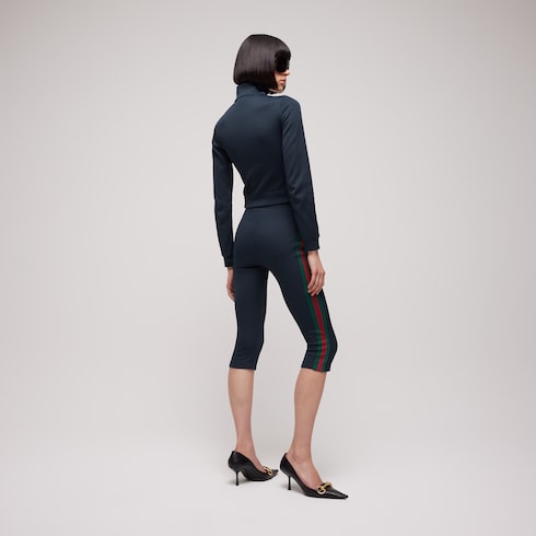 Hose aus geripptem Baumwolljersey mit Web