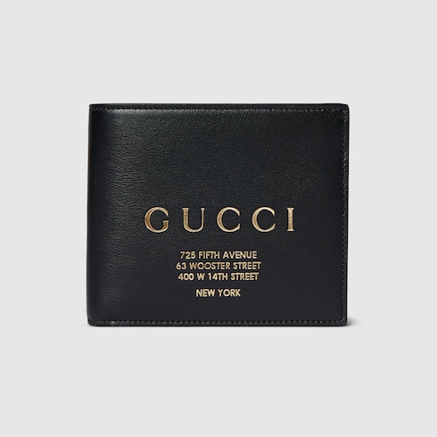 Bi-fold wallet with gold-foiled logo