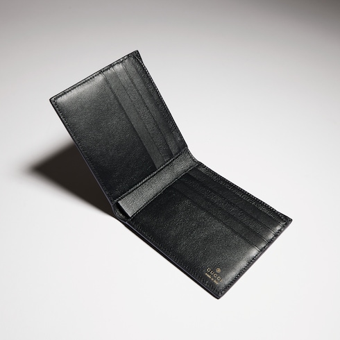 Bi-fold wallet with gold-foiled logo