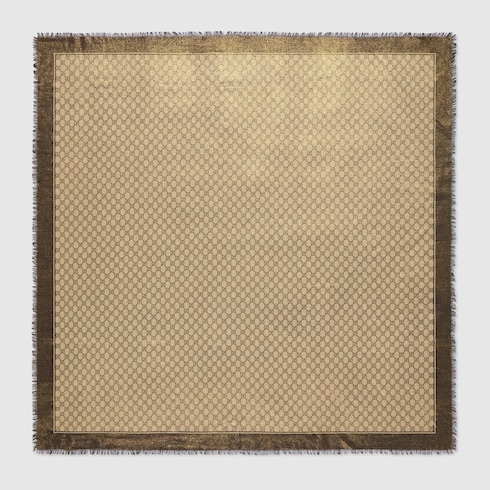 Chal de jacquard de lana con GG brillante