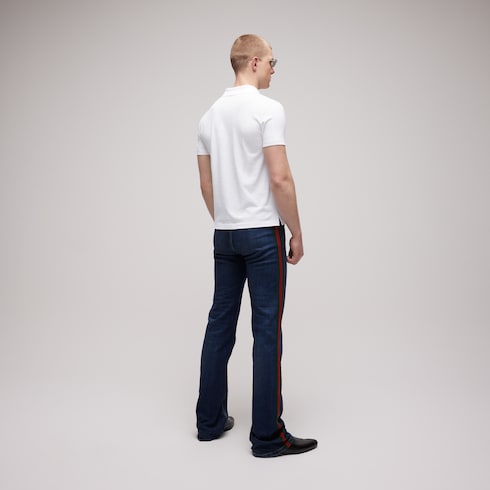 Cotton jersey polo shirt with embroidery