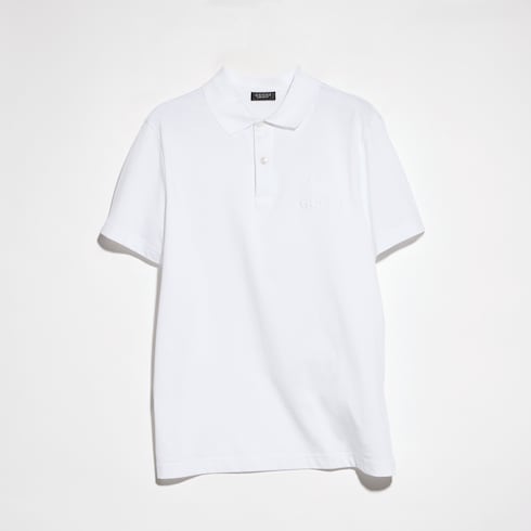Cotton jersey polo shirt with embroidery