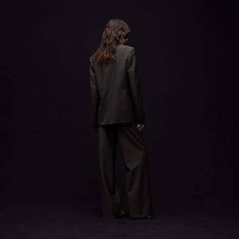 Jacke aus Wolle und Mohair mit Nadelstreifen