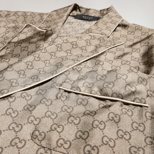 Camisa de sarga de seda con estampado