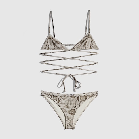 Printed stretch jersey bikini