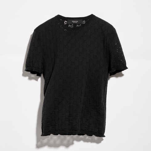 T-shirt in cotone dévoré GG