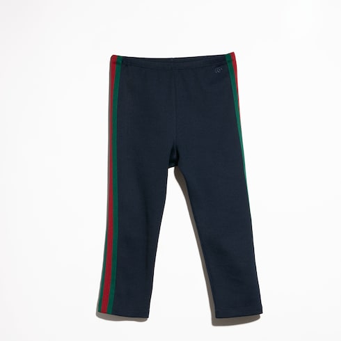 Pantalon côtelé en jersey de coton avec bande Web