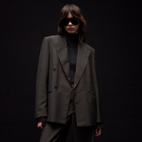 Pinstripe wool mohair jacket