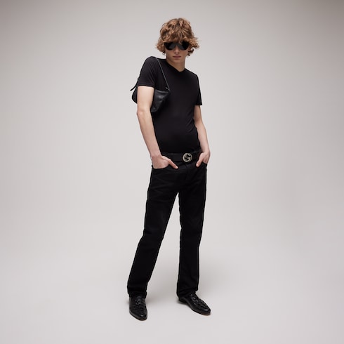กางเกง Cotton denim pant with embroidery