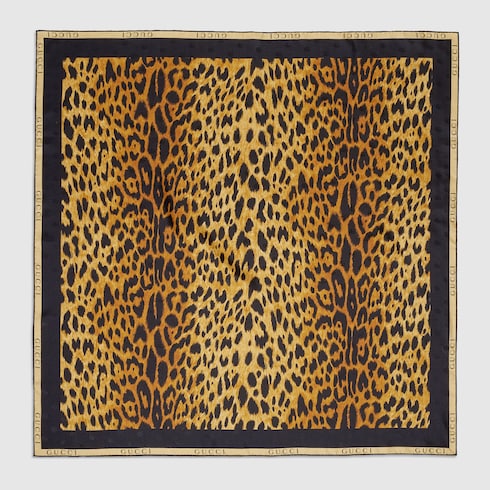 GUCCI プリント シルクツイル スカーフ