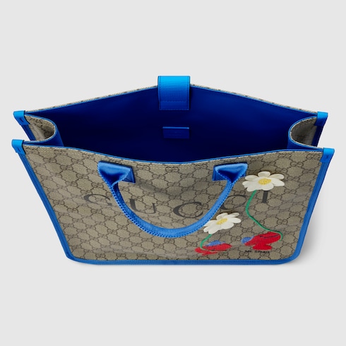 Bolso tote infantil con GG y estampado