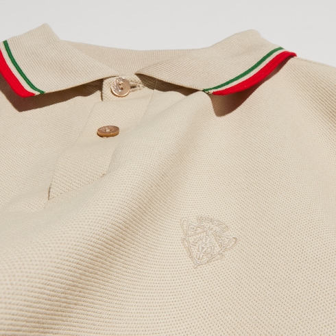 Cotton piquet polo shirt with embroidery