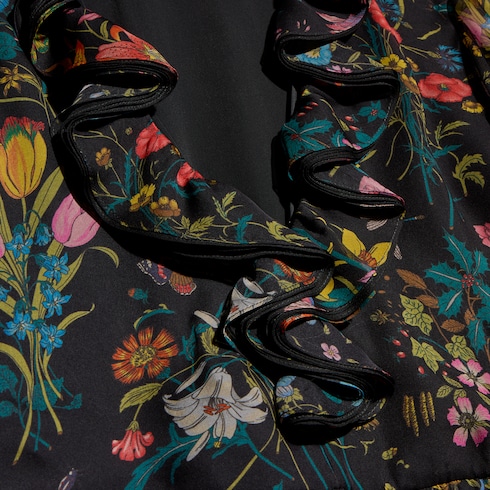 Robe en mousseline de soie imprimée