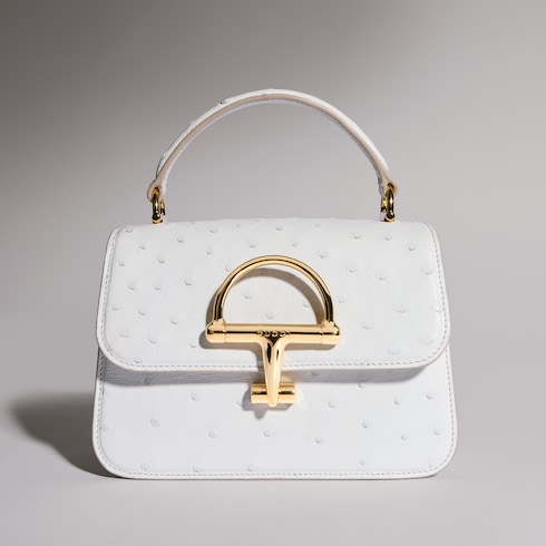 Gucci Siena ostrich small top handle bag