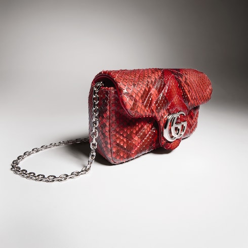 Minibolso de hombro GG Marmont de pitón