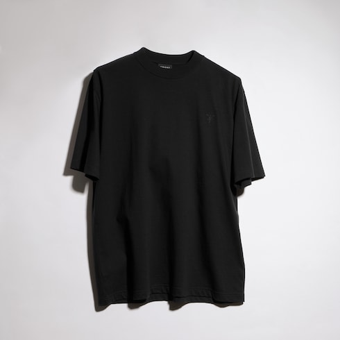 エンブロイダリー付き コットンシルクジャージー Tシャツ