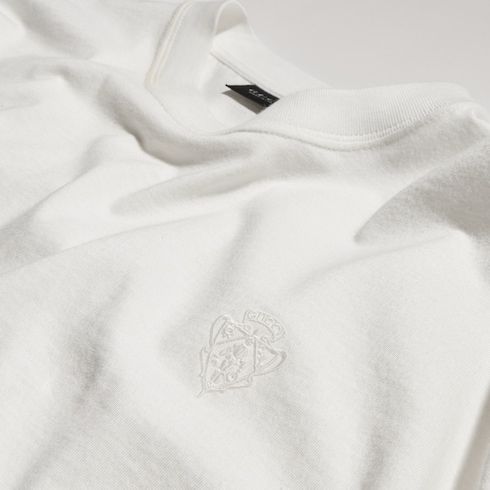 T-shirt in jersey di seta e cotone con ricamo