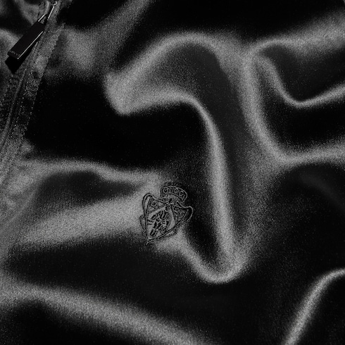 Veste zippée en satin d'acétate de coton