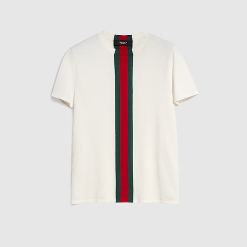 GUCCI ウェブ インターシャ付き コットン ニット Tシャツ