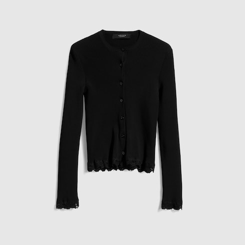GUCCI ファインマットヴィスコース リブ カーディガン