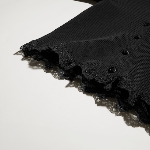Cardigan en viscose côtelée mate fine