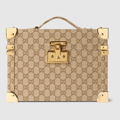 GG バニティケース ・サンド＆ブラウン GGキャンバス | GUCCI公式
