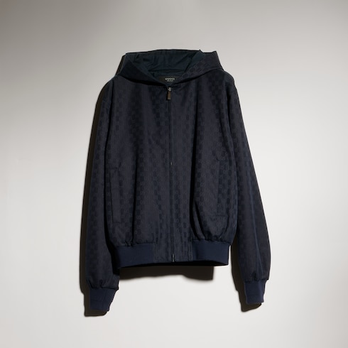 Giacca con cerniera in tessuto di cotone GG
