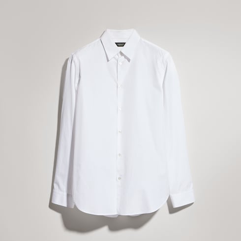 Chemise en popeline de coton teinte en pièce