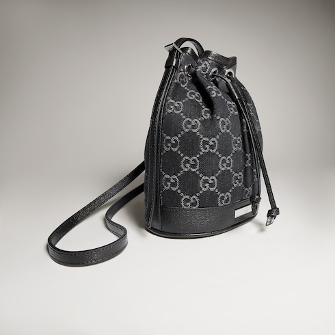 Mini bucket bag with Gucci plaque