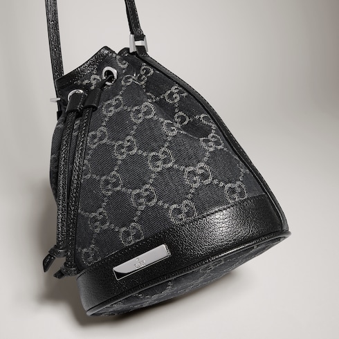 Mini bucket bag with Gucci plaque