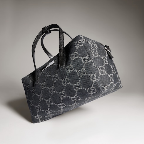 Small boston bag with Gucci plaque