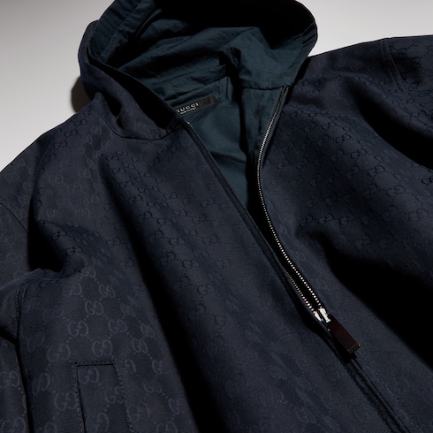 Chaqueta de lona de algodón GG con cremallera