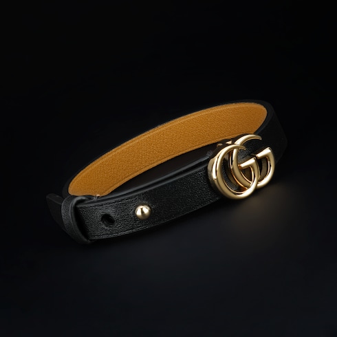 Bracelet en cuir avec Double G