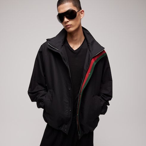 Compact cotton canvas zip jacket