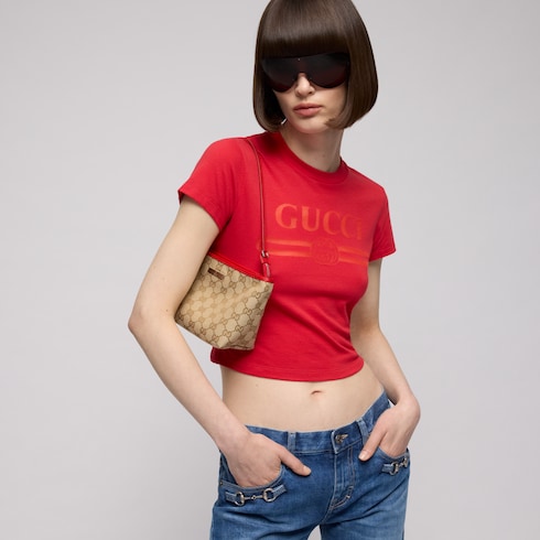 Small pouch with strap and Gucci plaque
