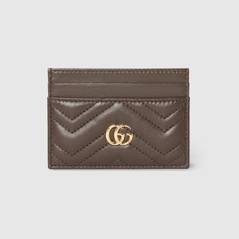 GG Marmont card case in dark taupe leather | GUCCI® US